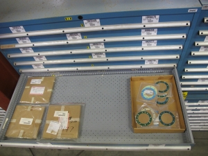 LISTA HEAVY DUTY 9-DRAWER PARTS CABINET W/ CONTENTS (W-50) LOADING & HANDLING FEE $25-